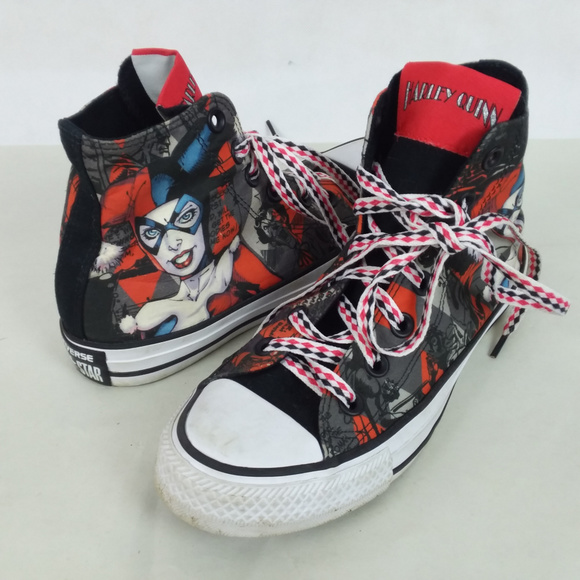 Converse Shoes - Harley Quinn Converse High Top Sneakers Women's 6
